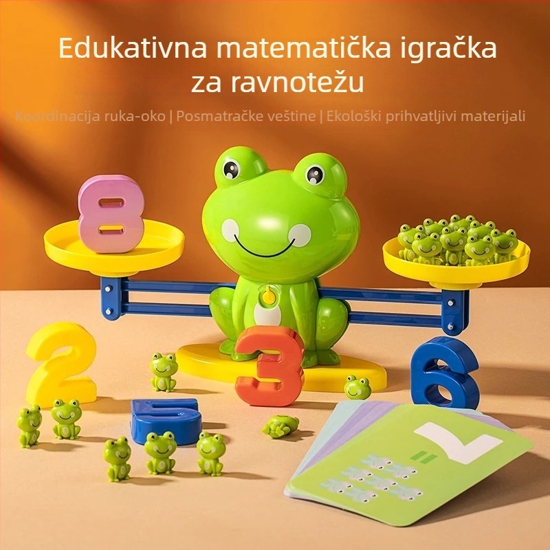 Qiwang dječja edukativna igra s digitalnom žabom – balans, plastična konstrukcija, razvoj inteligencije, fizika, uzrast 7–14