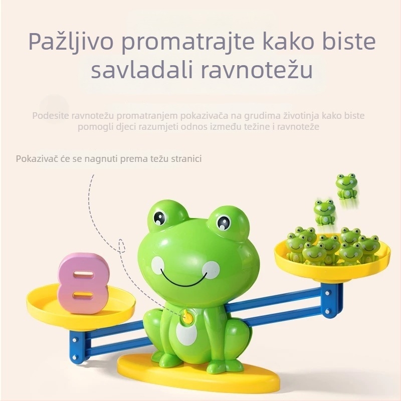 Qiwang dječja edukativna igra s digitalnom žabom – balans, plastična konstrukcija, razvoj inteligencije, fizika, uzrast 7–14