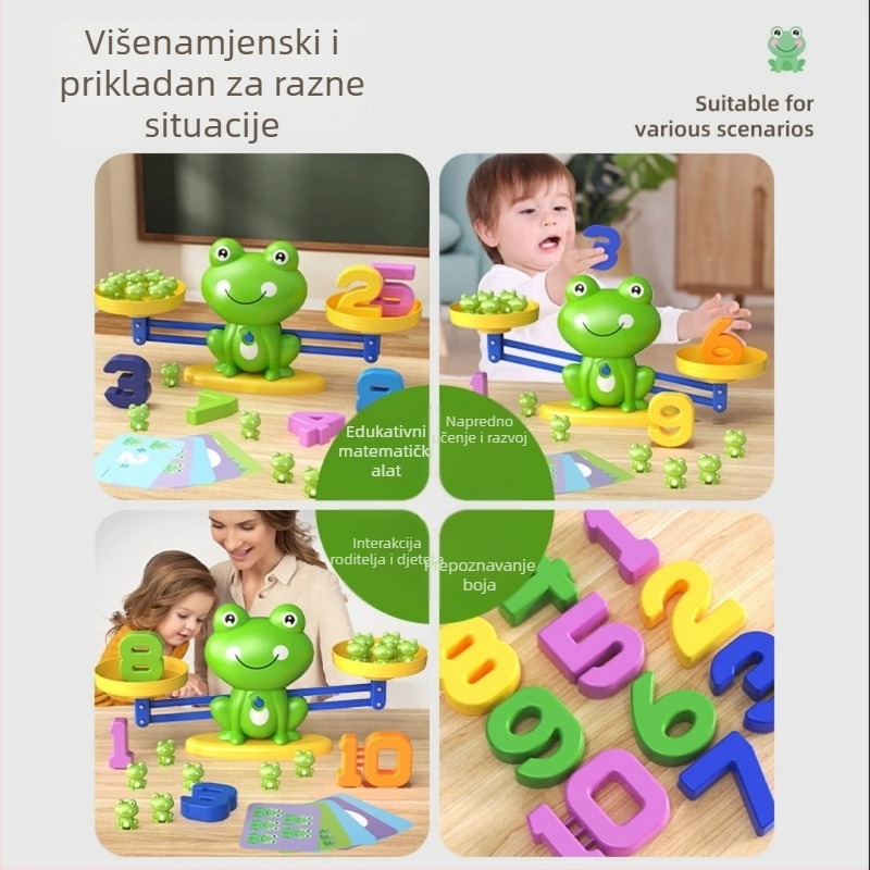Qiwang dječja edukativna igra s digitalnom žabom – balans, plastična konstrukcija, razvoj inteligencije, fizika, uzrast 7–14