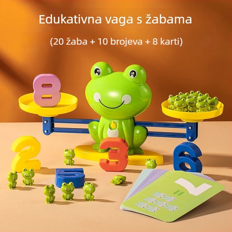 Qiwang dječja edukativna igra s digitalnom žabom – balans, plastična konstrukcija, razvoj inteligencije, fizika, uzrast 7–14