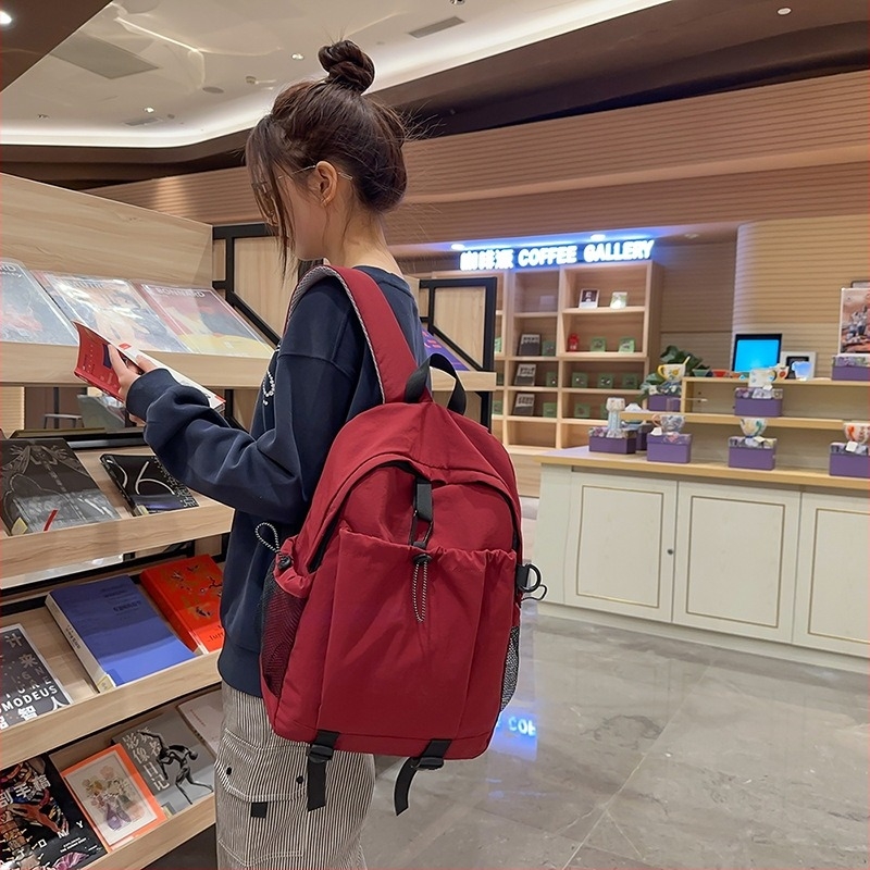 Unisex nylon ruksak s zipom, unutarnja podstava od poliester, unutarnja pretinica za mobitel (Proljeće 2025)