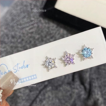 Naušnice – zvjezdasti oblik, bakar, post od nehrđajućeg čelika, elektroplatiranje, korejski stil