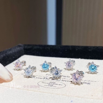 Naušnice – zvjezdasti oblik, bakar, post od nehrđajućeg čelika, elektroplatiranje, korejski stil