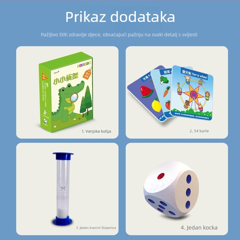 Memorijska kartaška igra s temom detektiva (Papir; društvena igra kartama; zabavna igra; intelektualni razvoj; koordinacija ruke i oka)