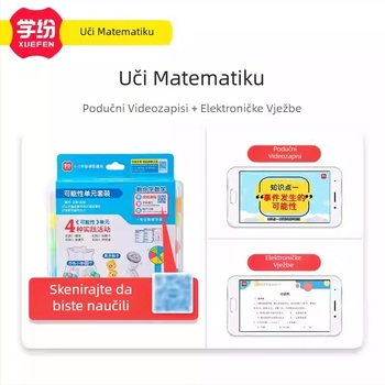 Set jedinica vjerojatnosti za matematiku, razred 4.–5. — Plastični učni komplet sa spinnerom, 40 kuglica, 2 kocke, edukativni novčić i prozirna vrećica za pohranu (21 kom./kutija, 6 kutija/komplet)