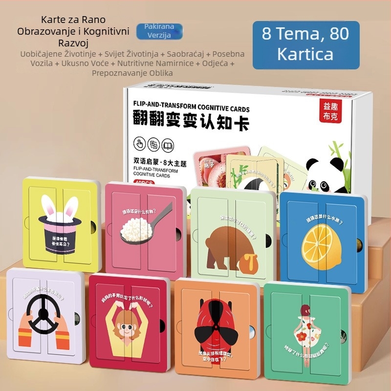 BeBi kognitivne flash kartice, papirnate kartice s funkcijom zvuka/muzike, za dob 0–3 godina, OEM prilagodba logotipa