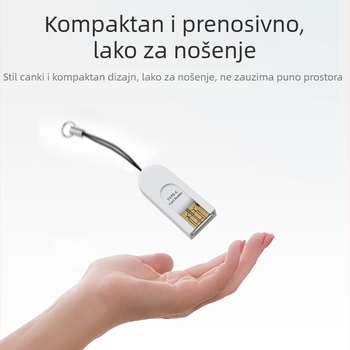 Type-C USB 2.0 čitač kartica OTG – podržava SDHC, TF i MicroSD, eksternog tipa, kompatibilan s Windows 7