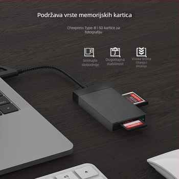 KS10 Čitač CFexpress i SD kartica – Visoke brzine USB-C 3.2 vanjski čitač kartica za fotografiju i videografiju, kućište od aluminijske legure