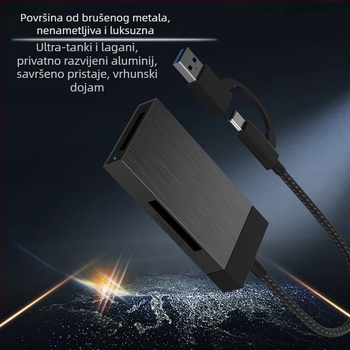 KS10 Čitač CFexpress i SD kartica – Visoke brzine USB-C 3.2 vanjski čitač kartica za fotografiju i videografiju, kućište od aluminijske legure