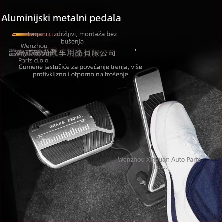 Kryt pedala od aluminijskog legura za pedalu gasa i kočnice, protuklizni zaštitni poklopac, BJ40 kompatibilan, automatski mjenjač, prilagodljiva obrada