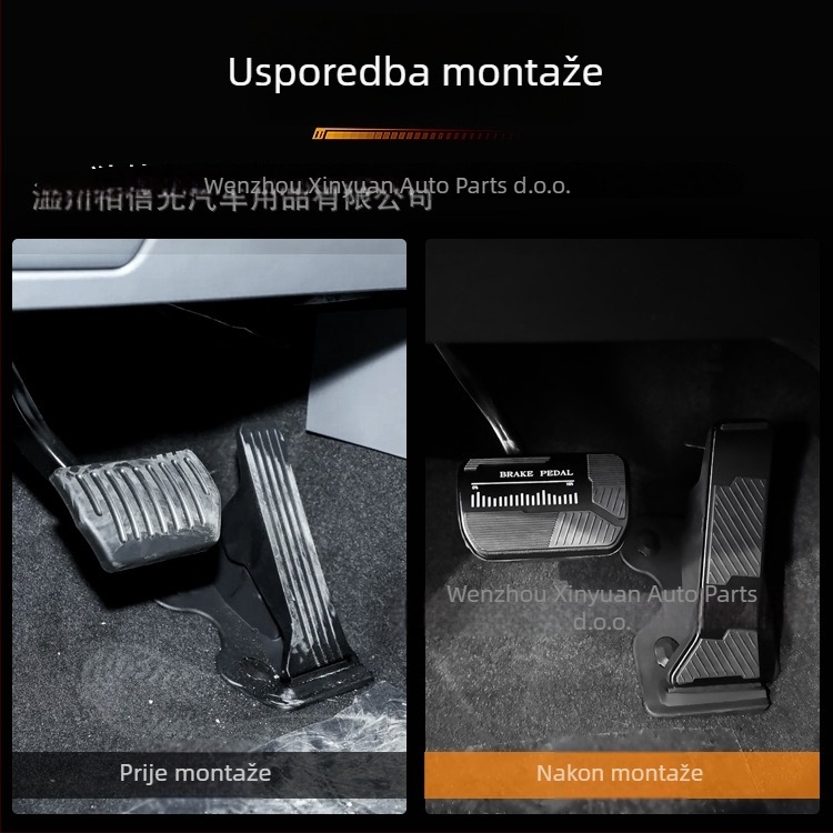 Kryt pedala od aluminijskog legura za pedalu gasa i kočnice, protuklizni zaštitni poklopac, BJ40 kompatibilan, automatski mjenjač, prilagodljiva obrada