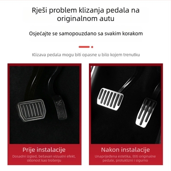 Set pedala od aluminijske legure za Tesla Model 3/Y s naslonom za stopalo i unutarnjom dekoracijom za automatski mjenjač
