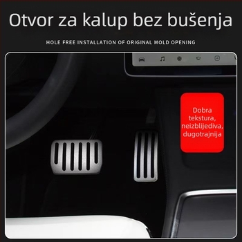 Set pedala od aluminijske legure za Tesla Model 3/Y s naslonom za stopalo i unutarnjom dekoracijom za automatski mjenjač
