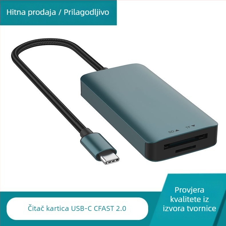 Čitač kartica USB 3.2 Gen 2 s podrškom CF/SD — vanjski, model C15, 100 g