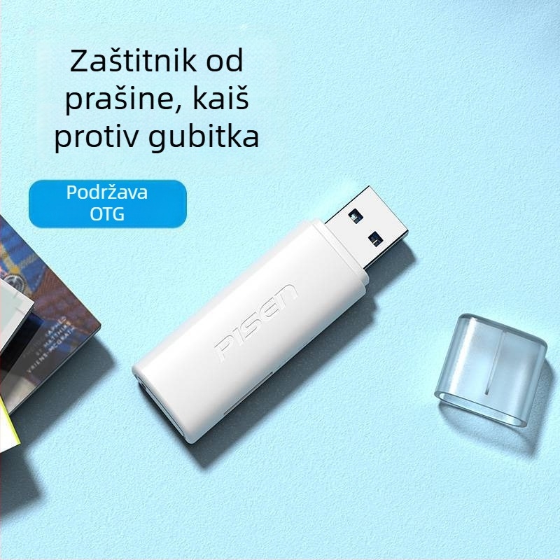 Pisen USB 3.0 brzi čitač kartica - All-in-One SD/TF čitač kartica, vanjski, model Ts-e147, kompatibilan s Windows 7