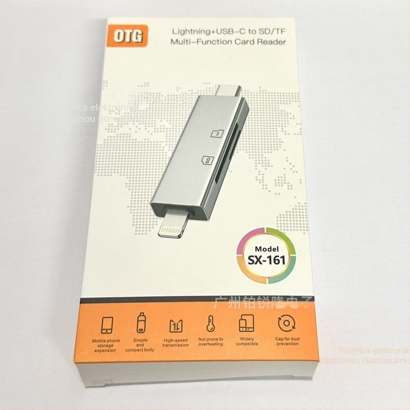 Type-C OTG čitač kartica – SD/TF podrška, USB 2.0, vanjska instalacija, kompatibilan s Android telefonom, metalno kućište