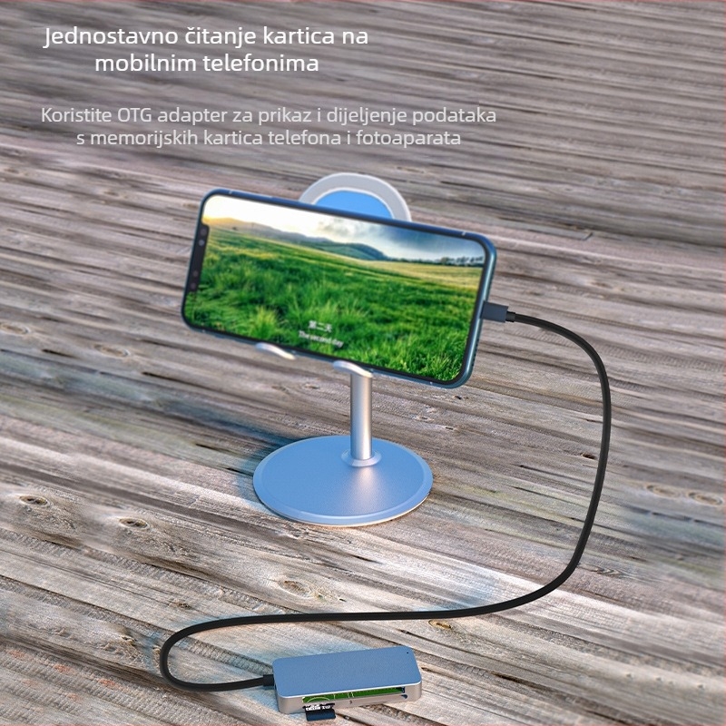Type-C čitač kartica USB 3.0 — 3-u-1 vanjski čitač za telefon i PC, podržava CF/SD/TF, Windows 7 kompatibilan