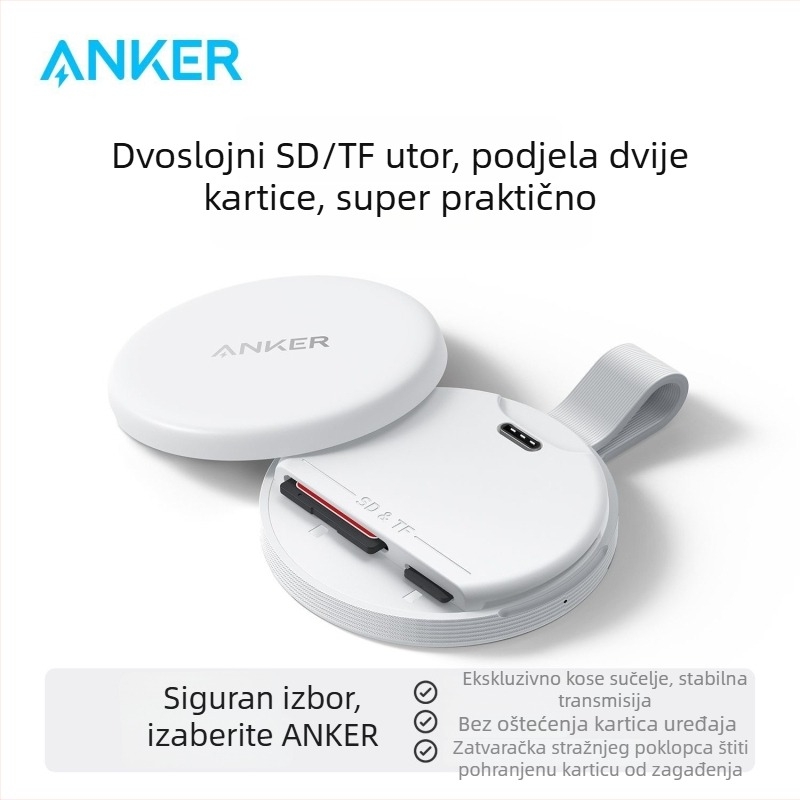 Anker čitač SD/TF kartica – USB-C, USB 2.0, 2-u-1, integriran, plastično kućište