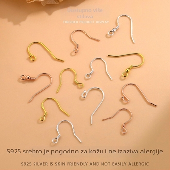 Srebro 925 – kuku za naušnice, 18K očuvanje boje, DIY dodaci za nakit, materijali za naušnice, srebrni dodaci