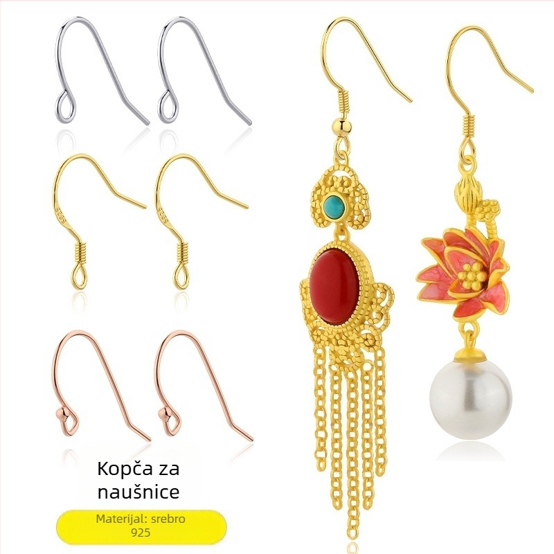 Srebro 925 – kuku za naušnice, 18K očuvanje boje, DIY dodaci za nakit, materijali za naušnice, srebrni dodaci