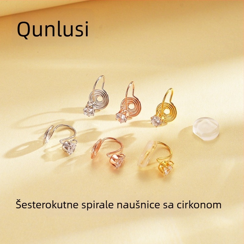 S925 srebrne naušnice za klipse, unisex, geometrijski originalni dizajn, elektroplatinacija