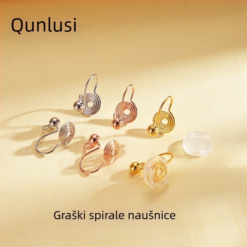 S925 srebrne naušnice za klipse, unisex, geometrijski originalni dizajn, elektroplatinacija