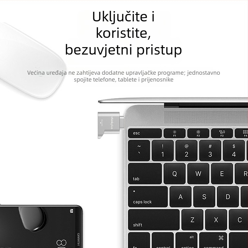 Lenovo D201 USB 2.0 Type-C na Micro čitač kartica, podržava TF kartice