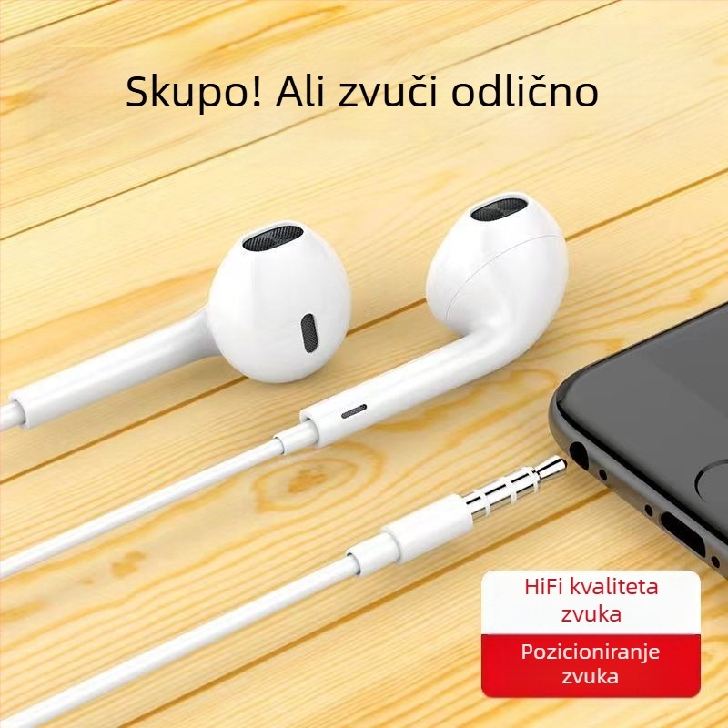 Žičane in-ear slušalice – 108 dB osjetljivost, kabel 1,2 m, pokretna zavojnica, Android kompatibilno