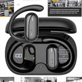 Bežične Bluetooth slušalice s redukcijom šuma i vodootpornim dizajnom (Bluetooth 5.4, domet 25 m, trajanje baterije preko 8 sati, digitalni zaslon)