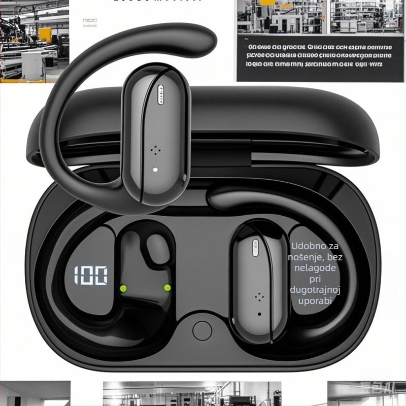 Bežične Bluetooth slušalice s redukcijom šuma i vodootpornim dizajnom (Bluetooth 5.4, domet 25 m, trajanje baterije preko 8 sati, digitalni zaslon)