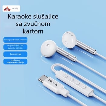 riksoin Sk01 In-ear, žične slušalice s 7.1-kanalnim zvukom, mikrofon s aktivnim poništavanjem buke i inline upravljačem, Android kompatibilno, 1,6 m kabel