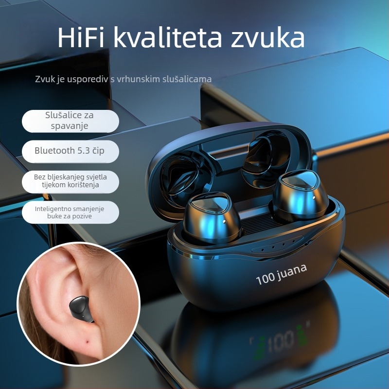 X-Kemi Bluetooth slušalice – mini uho, stereo, Bluetooth 5.0, 24h trajanje baterije, doseg 10 m, višestruko povezivanje