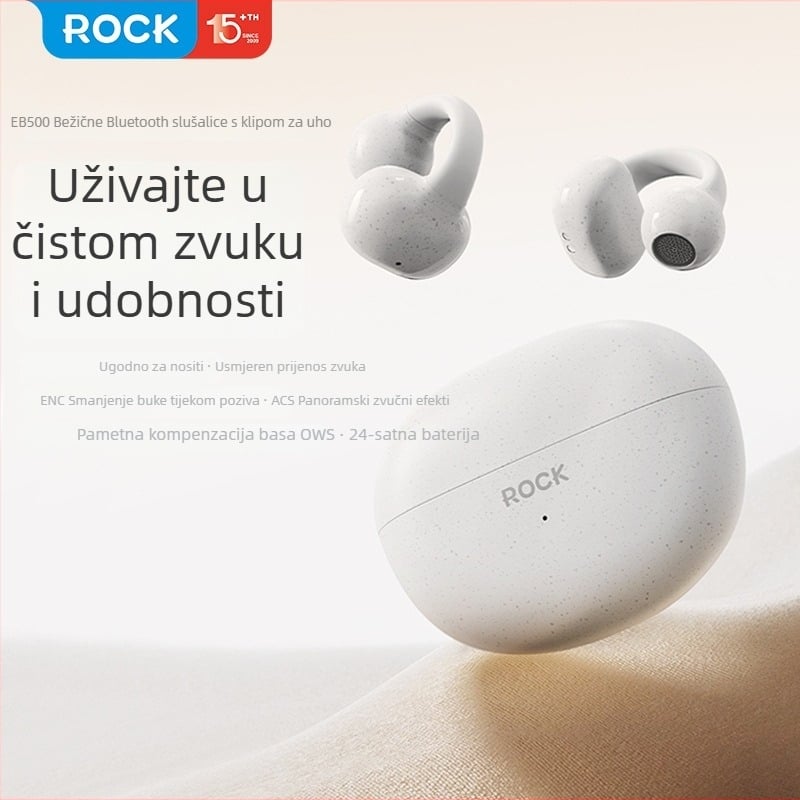 EB500 Bežične slušalice s klipsom za uho, Bluetooth 5.4, IPX6 vodootpornost, trajanje baterije 4-8 sati, ABS kućište