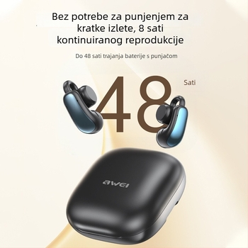TZ15 Bluetooth slušalica s klipom za uho — Bluetooth 5.4, domet 10 m, trajanje baterije 4–8 h, stereo zvuk