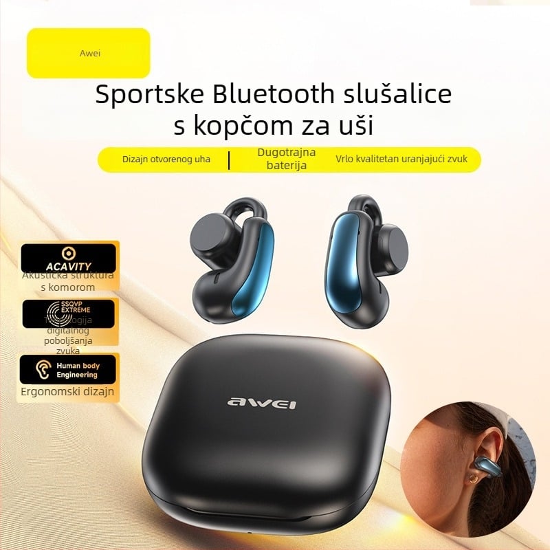 TZ15 Bluetooth slušalica s klipom za uho — Bluetooth 5.4, domet 10 m, trajanje baterije 4–8 h, stereo zvuk