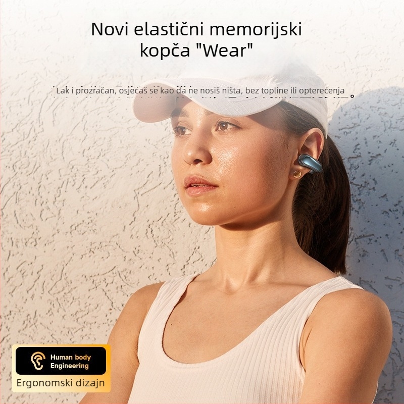 TZ15 Bluetooth slušalica s klipom za uho — Bluetooth 5.4, domet 10 m, trajanje baterije 4–8 h, stereo zvuk