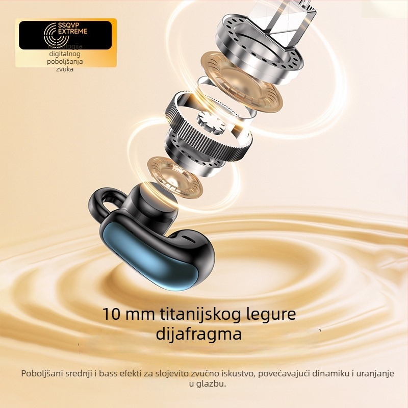 TZ15 Bluetooth slušalica s klipom za uho — Bluetooth 5.4, domet 10 m, trajanje baterije 4–8 h, stereo zvuk