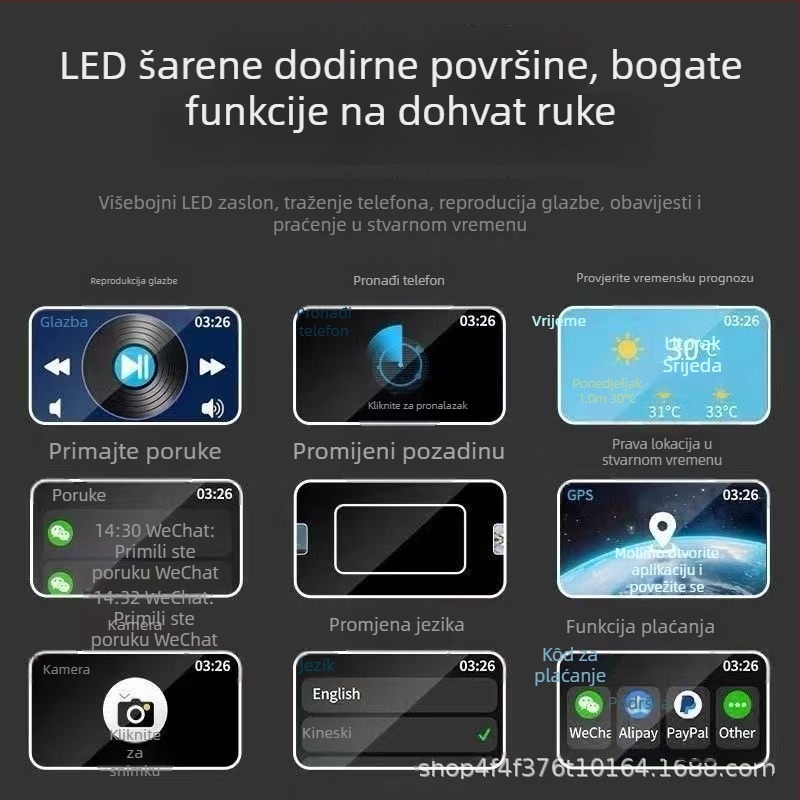 Bežične TWS slušalice A9Pro s ANC, digitalni zaslon, Bluetooth 5.4, sportski dizajn, držač za uho, stereo, domet 10 m, trajanje baterije do 4 h
