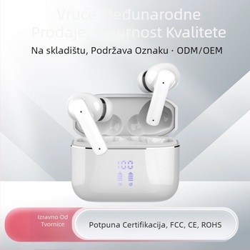 TWS bežične slušalice Bluetooth 5.3 s digitalnim zaslonom, redukcija buke, domet 10 m, IPX5 vodootpornost