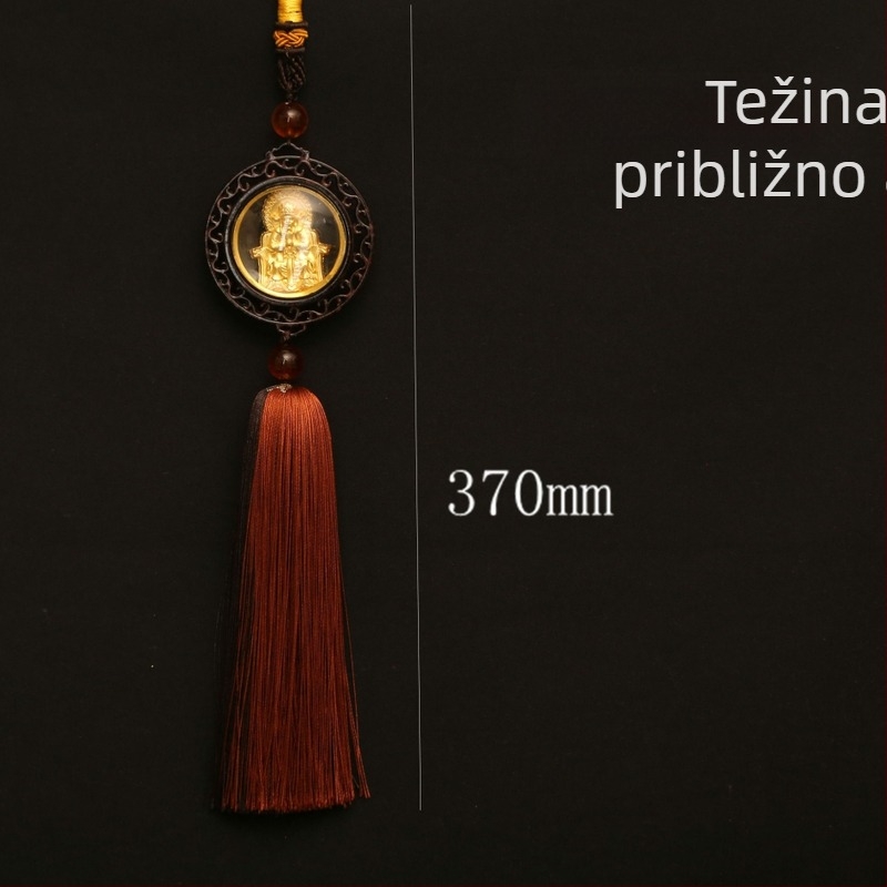 Unutarnja automobilska dekoracija - viseći privjesak s talismanom Wuye i tekstom Mount Wutai, bakar, Unitary Dry, kineski tradicionalni stil