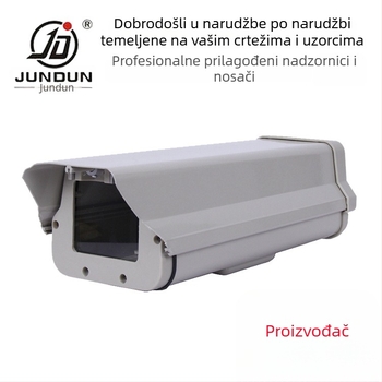 Hemisferna kućišta za kameru od aluminijske legure, vanjska vodootporna zaštitna maska, model JD-610; Ø kabel 16 mm; prozorski otvor 65×75 mm