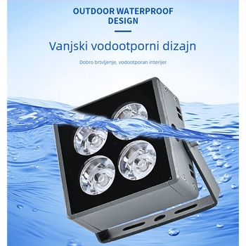 Komplet kućišta kvadratnog floodlighta s dvostrukim redom osvjetljenja na krovu, vanjske vodootporne aluminijske svjetiljke