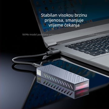 M.2 NVMe/SATA USB 3.1 vanjsko kućište – aluminijska legura, podrška do 4TB, 6/10 Gbps, 450/800 MB/s