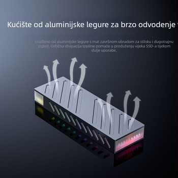 M.2 NVMe/SATA USB 3.1 vanjsko kućište – aluminijska legura, podrška do 4TB, 6/10 Gbps, 450/800 MB/s