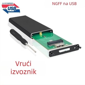 Vanjska kutija za M.2 NGFF SSD na USB 3.0, form factor 2280, aluminijska legura, model F018B, podržava do 8 TB