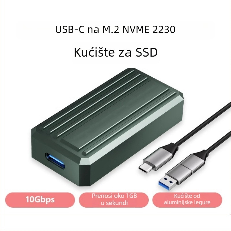 Vanjska kutija SSD M.2 NVMe 2230 s Type-C, 10Gbps prijenos