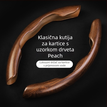 Navlaka za volan s drvenim uz vodeni prijenos, univerzalna za četiri sezone, držač kartice, ojačanje karbonskim vlaknima, unutarnji automobilni dodatak