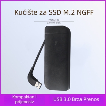 Kućište M.2 SSD (NGFF), USB 3.0, 5Gbps, Instalacija bez alata, Kabel uključen, ABS materijal