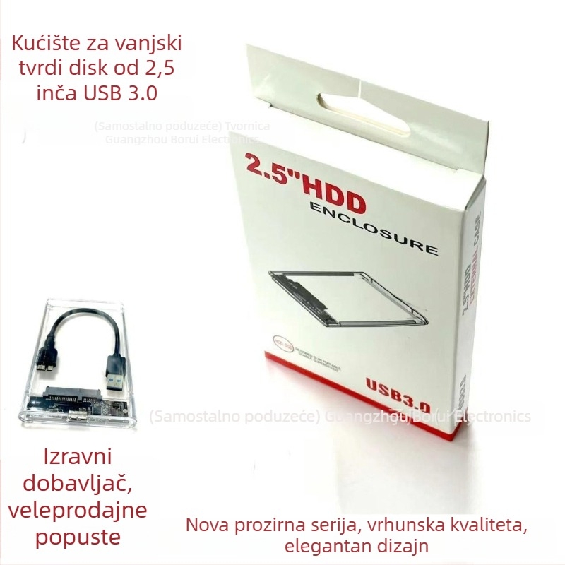 Vanjska USB 3.0 kućica za tvrdi disk, prozirno ABS kućište, Case 3.0, podržava do 4 TB