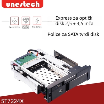 Kućište za tvrdi disk ST7224X, SATA III, 6 Gbps, aluminijska legura i nehrđajući čelik, neograničen kapacitet